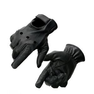 NWT Milwaukee Leather SH247 Men's Black Leather Unlined Driving Gloves